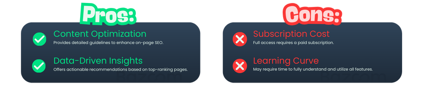 SurferSEO Pros and Cons